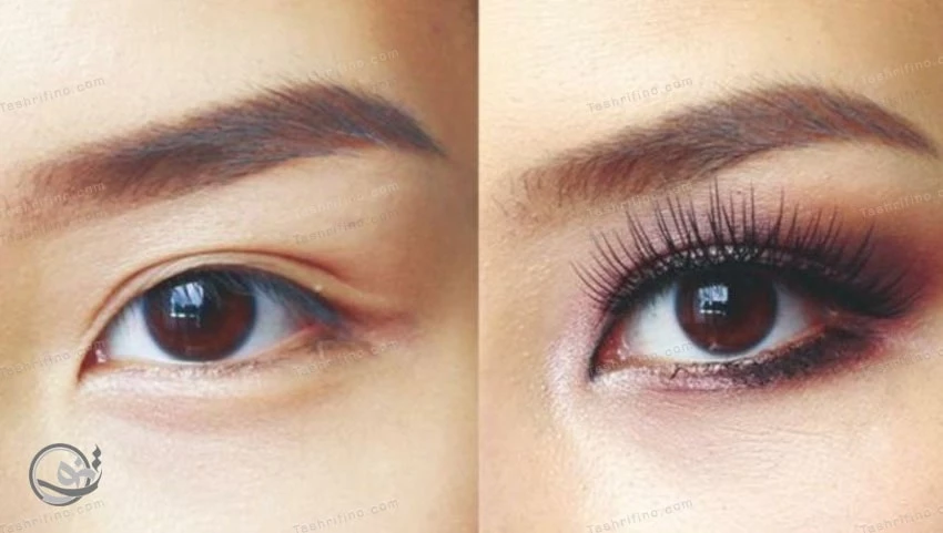 آرایش چشم با پلک افتاده