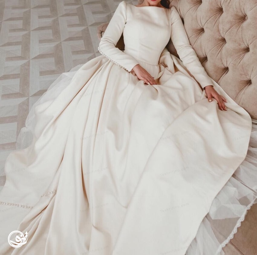 مدل لباس عروس اسلامی ساتن